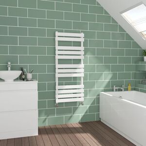 Warmehaus - Flat Panel White Towel Radiator Bathroom Heated Warmer 1200x500mm Warmehaus - Flat Panel White Towel Radiator Bathroom Heated Warmer 1200x500mm