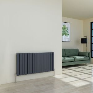 Warmehaus - Flat Radiator Anthracite Horizontal Double 600x1156mm Warmehaus - Flat Radiator Anthracite Horizontal Double 600x1156mm