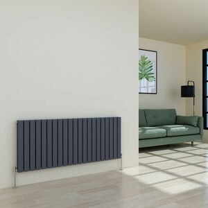 Warmehaus - Flat Radiator Anthracite Horizontal Double 600x1428mm Warmehaus - Flat Radiator Anthracite Horizontal Double 600x1428mm
