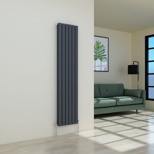 Warmehaus - Flat Radiator Anthracite Vertical Double 1800x408mm Warmehaus - Flat Radiator Anthracite Vertical Double 1800x408mm