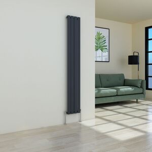 Warmehaus - Flat Radiator Anthracite Vertical Single 1800x272mm Warmehaus - Flat Radiator Anthracite Vertical Single 1800x272mm