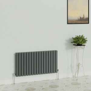 Warmehaus - Horizontal 600x1156mm Flat Radiator Anthracite Double Warmehaus - Horizontal 600x1156mm Flat Radiator Anthracite Double