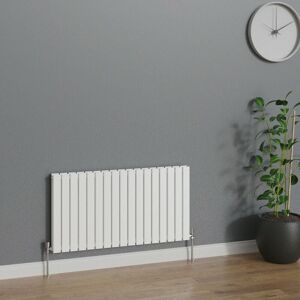 Warmehaus - Horizontal 600x1156mm Flat Panel Radiator White Double Warmehaus - Horizontal 600x1156mm Flat Panel Radiator White Double