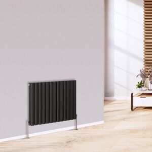 Warmehaus - Horizontal Radiator Oval Double Anthracite 600 x 768mm Warmehaus - Horizontal Radiator Oval Double Anthracite 600 x 768mm