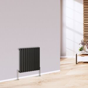 Warmehaus - Horizontal Radiator Oval Single Anthracite 600 x 591mm Warmehaus - Horizontal Radiator Oval Single Anthracite 600 x 591mm