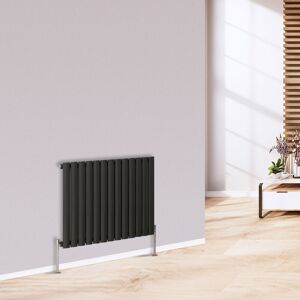 Warmehaus - Horizontal Radiator Oval Single Anthracite 600 x 768mm Warmehaus - Horizontal Radiator Oval Single Anthracite 600 x 768mm