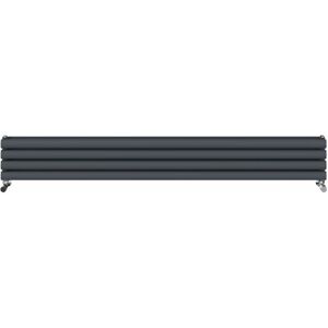 Warmehaus - Horizontal Radiator Oval Double Anthracite 236x1800mm Warmehaus - Horizontal Radiator Oval Double Anthracite 236x1800mm