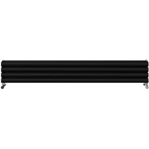 Warmehaus - Horizontal Radiator Oval Double Panel Black 236x1600mm Warmehaus - Horizontal Radiator Oval Double Panel Black 236x1600mm