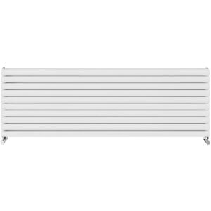 Warmehaus - Horizontal Radiator Oval Double Panel White 590x1800mm Warmehaus - Horizontal Radiator Oval Double Panel White 590x1800mm
