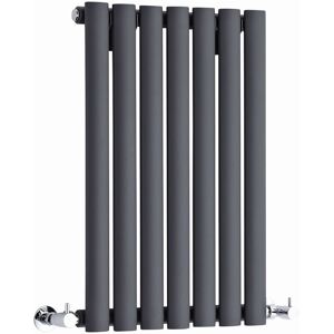 Oval Anthracite Radiator Horizontal Single 600x413mm - Warmehaus Oval Anthracite Radiator Horizontal Single 600x413mm - Warmehaus