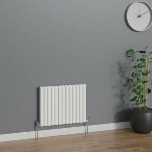 Warmehaus - Horizontal Oval Double Panel White Radiator 600x767mm Warmehaus - Horizontal Oval Double Panel White Radiator 600x767mm