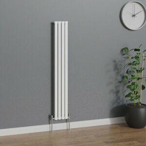WarmeHaus Vertical Oval Single Panel White Radiator 1600x236mm WarmeHaus Vertical Oval Single Panel White Radiator 1600x236mm