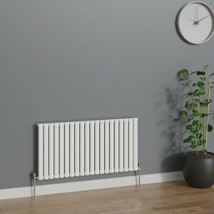 Warmehaus - Horizontal Oval Single Panel White Radiator 600x1180mm Warmehaus - Horizontal Oval Single Panel White Radiator 600x1180mm