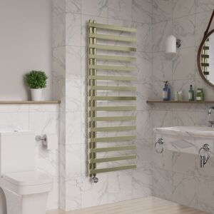 WARMEHAUS Flat Touch Screen Electric Towel Rail 1600x600mm Brushed Brass WARMEHAUS Flat Touch Screen Electric Towel Rail 1600x600mm Brushed Brass