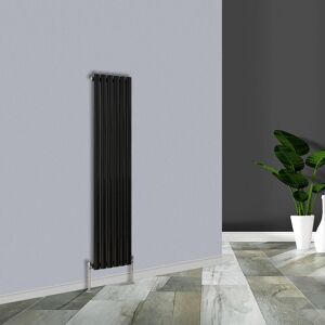 Warmehaus - Black Vertical Single Oval Panel Radiator 1600x354mm Warmehaus - Black Vertical Single Oval Panel Radiator 1600x354mm