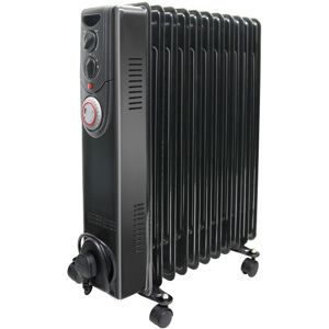 Warmehaus - Oil Filled Radiator Portable Electric Heater- 3 Heat Settings - Adjustable Temperature Thermostat - Safety Cut-Off with Timer- Black 11 Warmehaus - Oil Filled Radiator Portable Electric Heater- 3 Heat Settings - Adjustable Temperature Thermostat - Safety Cut-Off with Timer- Black 11