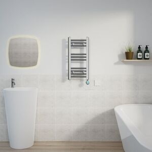 Warmehaus - Thermostatic Towel Rail Straight Timer Chrome 600x300mm Warmehaus - Thermostatic Towel Rail Straight Timer Chrome 600x300mm