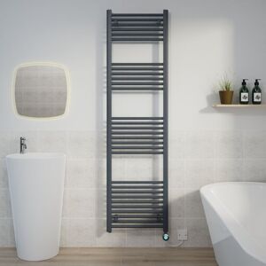 WARMEHAUS Thermostatic Towel Rail Straight Timer Grey/Chrome 1800x500mm WARMEHAUS Thermostatic Towel Rail Straight Timer Grey/Chrome 1800x500mm