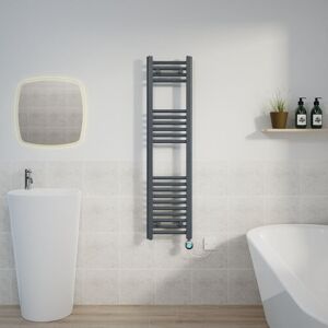 Warmehaus - Thermostatic Towel Rail Straight Timer Grey/Chrome 1200x300mm Warmehaus - Thermostatic Towel Rail Straight Timer Grey/Chrome 1200x300mm