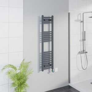 Warmehaus - WiFi Thermostatic Curved Towel Rail Timer Grey/Chrome 1200x300mm Warmehaus - WiFi Thermostatic Curved Towel Rail Timer Grey/Chrome 1200x300mm