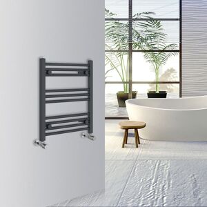 Warmehaus - Straight Bathroom Heated Towel Rail Warmer Radiator Central Heating 600x500mm Anthracite Warmehaus - Straight Bathroom Heated Towel Rail Warmer Radiator Central Heating 600x500mm Anthracite