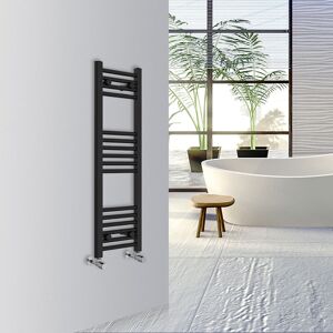Warmehaus Straight Bathroom Heated Towel Rail Warmer Radiator Central Heating 1000x300mm Black Warmehaus Straight Bathroom Heated Towel Rail Warmer Radiator Central Heating 1000x300mm Black