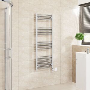 Warmehaus - Touch Screen Thermostatic Towel Rail Curved Chrome 1400x500mm Warmehaus - Touch Screen Thermostatic Towel Rail Curved Chrome 1400x500mm