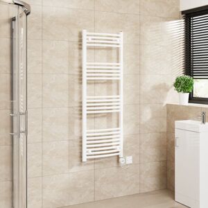 Warmehaus - Touch Screen Thermostatic Towel Rail Curved White 1400x500mm Warmehaus - Touch Screen Thermostatic Towel Rail Curved White 1400x500mm