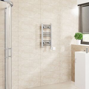 Warmehaus - Touch Screen Thermostatic Towel Rail Curved Chrome 600x300mm Warmehaus - Touch Screen Thermostatic Towel Rail Curved Chrome 600x300mm