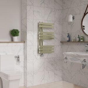 Warmehaus - Touch Screen Electric d Tube Towel Rail 800x450mm Brushed Brass Warmehaus - Touch Screen Electric d Tube Towel Rail 800x450mm Brushed Brass