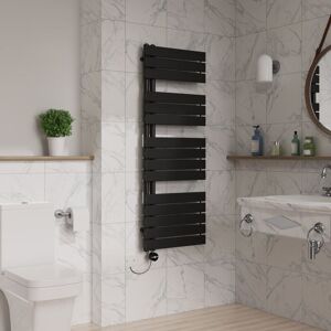 Warmehaus - Touch Screen Electric Flat Towel Rail 1380x500mm Black Warmehaus - Touch Screen Electric Flat Towel Rail 1380x500mm Black