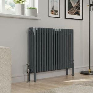 Warmehaus - Traditional 4 Column Anthracite Radiator Cast Iron Style Radiators 600x830mm Warmehaus - Traditional 4 Column Anthracite Radiator Cast Iron Style Radiators 600x830mm