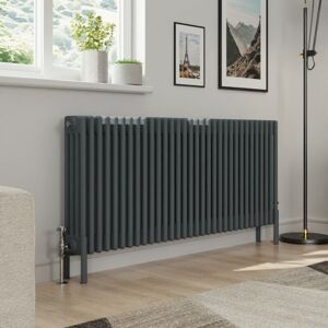 Warmehaus - Traditional 4 Column Anthracite Radiator Cast Iron Style Radiators 600x1460mm Warmehaus - Traditional 4 Column Anthracite Radiator Cast Iron Style Radiators 600x1460mm
