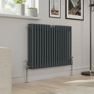 Warmehaus - Traditional Triple Column Anthracite Radiator Cast Iron Style Radiators 600x832mm Warmehaus - Traditional Triple Column Anthracite Radiator Cast Iron Style Radiators 600x832mm