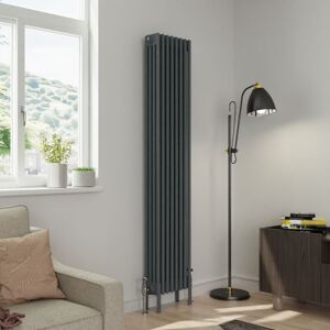 Warmehaus - Traditional 4 Column Anthracite Radiator Cast Iron Style Radiators 1800x380mm Warmehaus - Traditional 4 Column Anthracite Radiator Cast Iron Style Radiators 1800x380mm