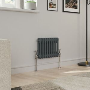 Warmehaus - Traditional Double Column Anthracite Radiator Cast Iron Style Radiators 300x425mm Warmehaus - Traditional Double Column Anthracite Radiator Cast Iron Style Radiators 300x425mm
