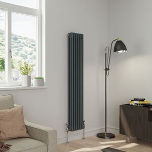 Warmehaus - Traditional Triple Column Anthracite Radiator Cast Iron Style Radiators 1500x292mm Warmehaus - Traditional Triple Column Anthracite Radiator Cast Iron Style Radiators 1500x292mm