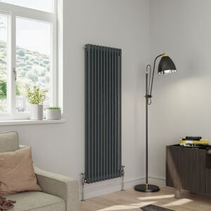Warmehaus - Traditional Double Column Anthracite Radiator Cast Iron Style Radiators 1500x560mm Warmehaus - Traditional Double Column Anthracite Radiator Cast Iron Style Radiators 1500x560mm