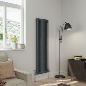 Warmehaus - Traditional Double Column Anthracite Radiator Cast Iron Style Radiators 1500x470mm Warmehaus - Traditional Double Column Anthracite Radiator Cast Iron Style Radiators 1500x470mm