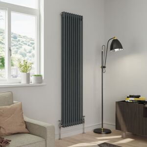 Warmehaus - Traditional Double Column Anthracite Radiator Cast Iron Style Radiators 1800x470mm Warmehaus - Traditional Double Column Anthracite Radiator Cast Iron Style Radiators 1800x470mm
