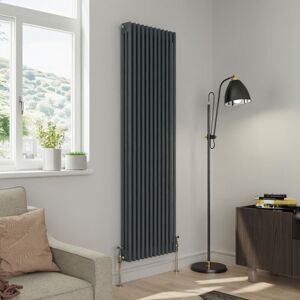 Warmehaus - Traditional Triple Column Anthracite Radiator Cast Iron Style Radiators 1800x562mm Warmehaus - Traditional Triple Column Anthracite Radiator Cast Iron Style Radiators 1800x562mm