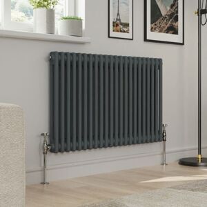 Warmehaus - Traditional Double Column Anthracite Radiator Cast Iron Style Radiators 600x1010mm Warmehaus - Traditional Double Column Anthracite Radiator Cast Iron Style Radiators 600x1010mm