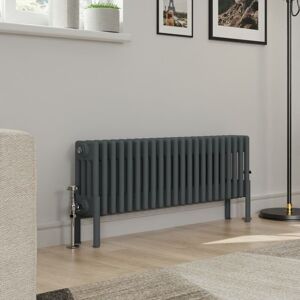 Warmehaus - Traditional 4 Column Anthracite Radiator Cast Iron Style Radiators 300x1010mm Warmehaus - Traditional 4 Column Anthracite Radiator Cast Iron Style Radiators 300x1010mm