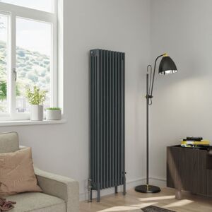 Warmehaus - Traditional 4 Column Anthracite Radiator Cast Iron Style Radiators 1500x470mm Warmehaus - Traditional 4 Column Anthracite Radiator Cast Iron Style Radiators 1500x470mm