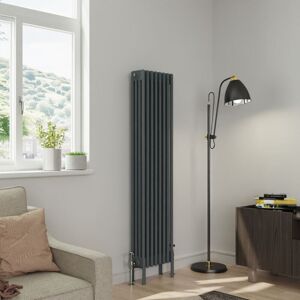 Warmehaus - Traditional 4 Column Anthracite Radiator Cast Iron Style Radiators 1500x380mm Warmehaus - Traditional 4 Column Anthracite Radiator Cast Iron Style Radiators 1500x380mm