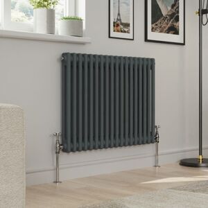 Warmehaus - Traditional Double Column Anthracite Radiator Cast Iron Style Radiators 600x830mm Warmehaus - Traditional Double Column Anthracite Radiator Cast Iron Style Radiators 600x830mm