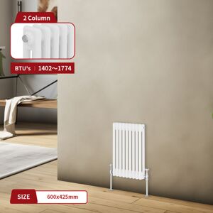 Warmehaus - Traditional Radiator Double Column White 600 x 425mm Warmehaus - Traditional Radiator Double Column White 600 x 425mm