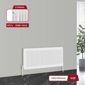 Warmehaus - Traditional Cast Iron Style Radiator White Triple Column 600 x 1462mm Warmehaus - Traditional Cast Iron Style Radiator White Triple Column 600 x 1462mm