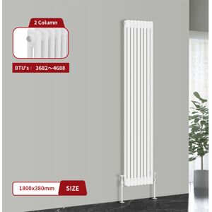 Warmehaus Traditional Cast Iron Style Radiator White Double Column 1800 x 380mm Warmehaus Traditional Cast Iron Style Radiator White Double Column 1800 x 380mm