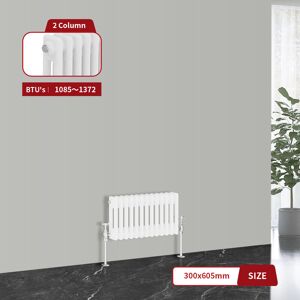 Warmehaus - Traditional Cast Iron Style Radiator White Double Column 300 x 605mm Warmehaus - Traditional Cast Iron Style Radiator White Double Column 300 x 605mm